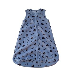 Carter’s Fleece Blue Paw Print Sleep Sack Size Small for Baby Boy